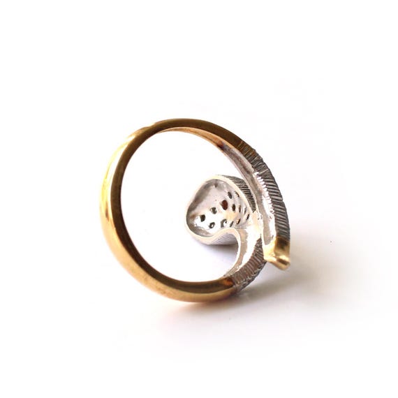 Solid Silver CZ Ruby Snake Ring - image 7