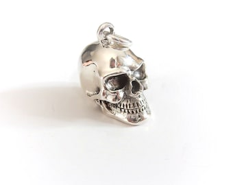 Sterling Silver Gothic Skull Pendant