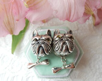 Emerald French Bulldog Dog Cufflinks Mens Jewelery Sterling Silver May Birthstone Jewelry