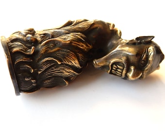 Brass Satan Devil Vesta Match Safe Snuff Box