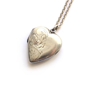 Vintage Sterling Silver Heart Locket with Chain