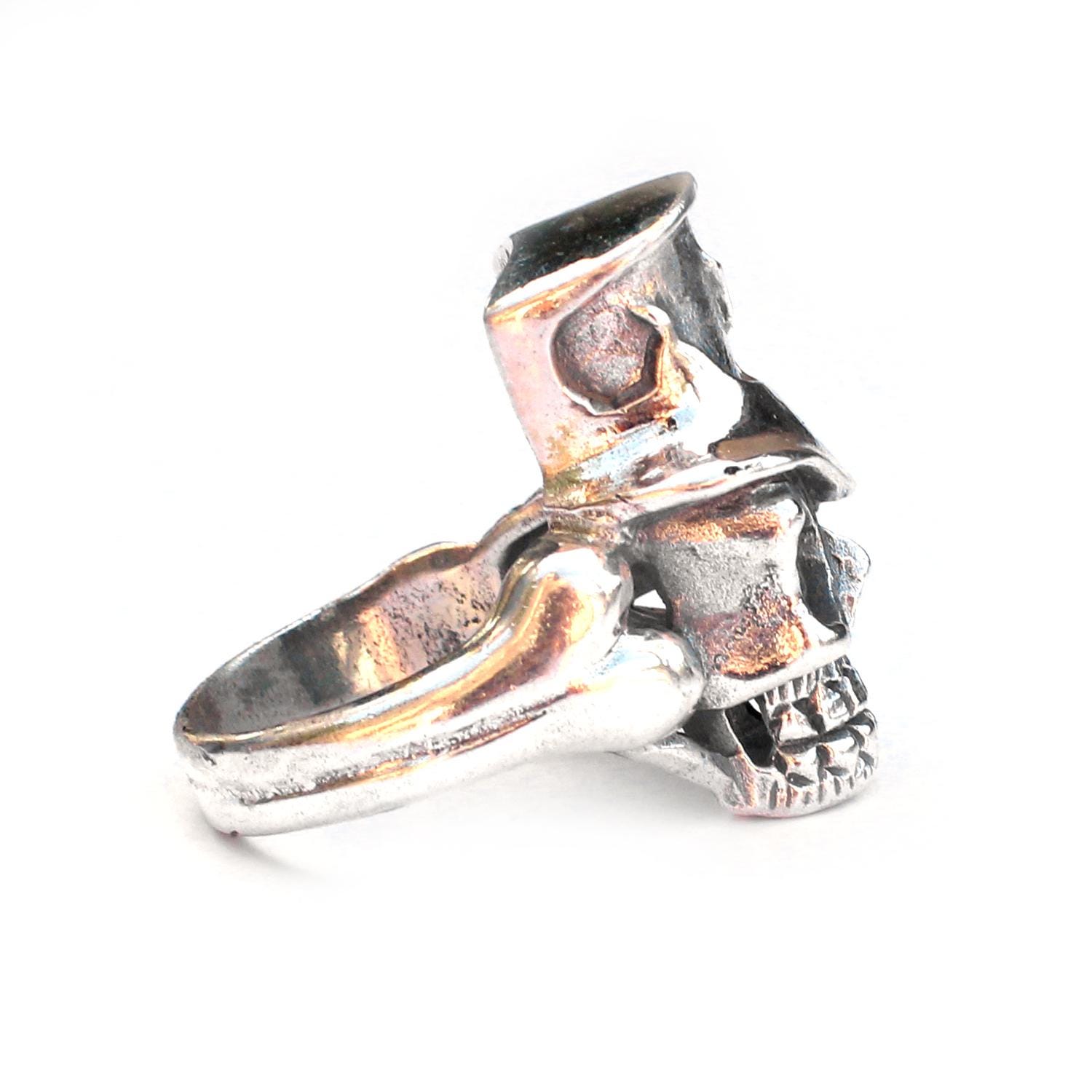 Sterling Silver Skull Wearing Top Hat Ring - Etsy