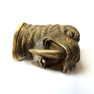 Brass Sea Lion Walrus Vesta Match Safe Snuff Box