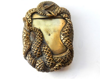 Brass Cobra Snake Vesta Match Safe