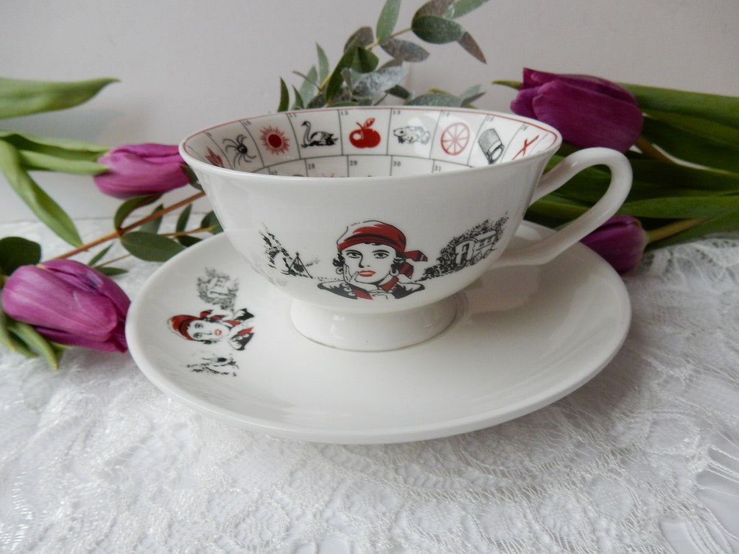 Old Romany Fortune Tellers Gypsy Tea Cup Astrology Tea Leaf Etsy
