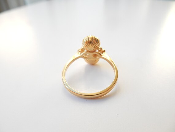 Pretty Solid Silver Vermeil Opal Ring - image 6