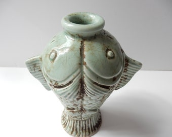 ヴィンテージ中国青磁磁器双魚花瓶 - Etsy 日本