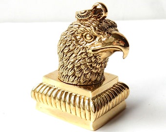 Gold Plated American Eagle Signet Seal Wax Stamp Coat of Arms Lion