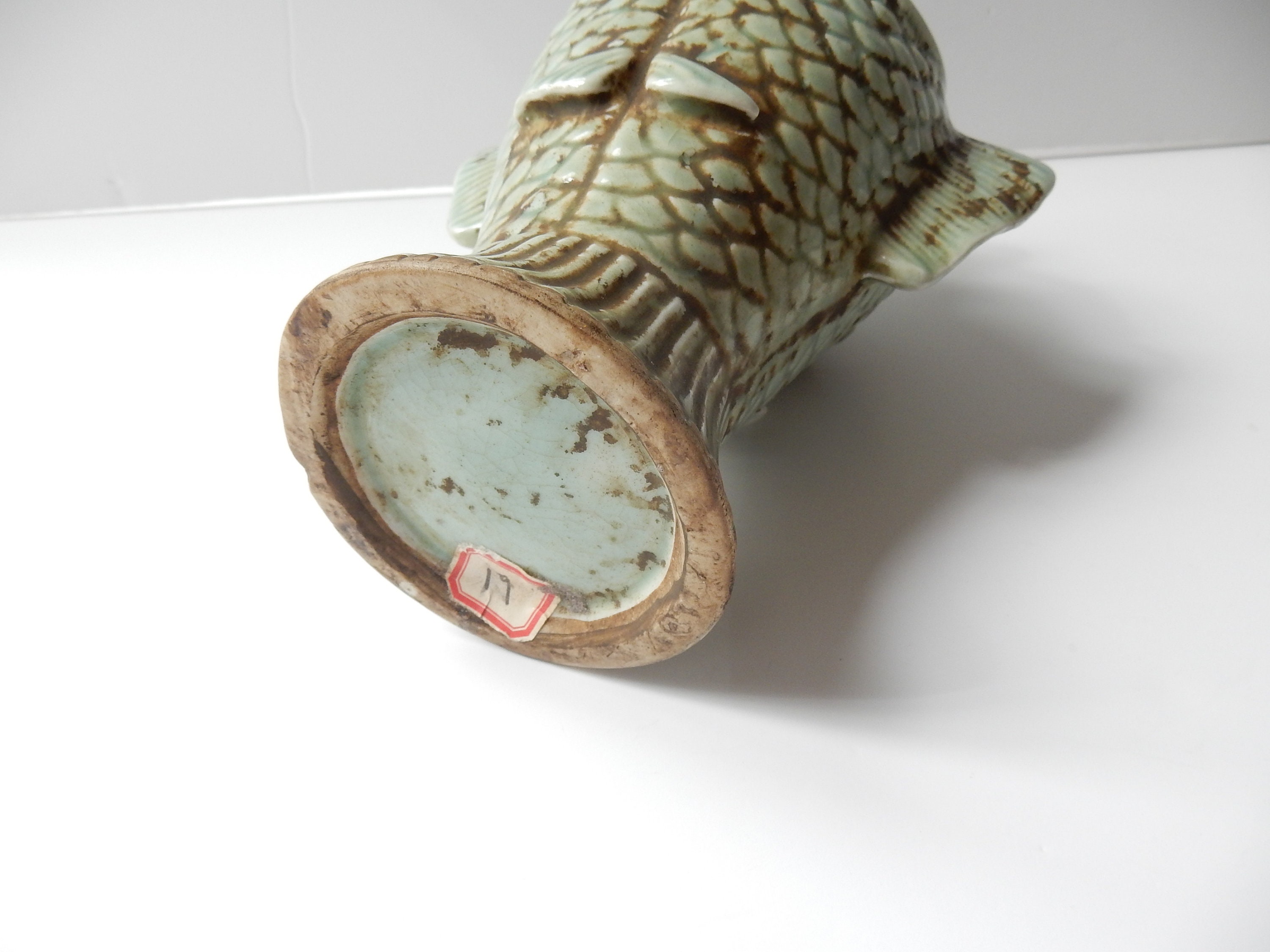ヴィンテージ中国青磁磁器双魚花瓶 - Etsy 日本