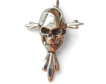 Sterling Silver Skull Gothic Pendant