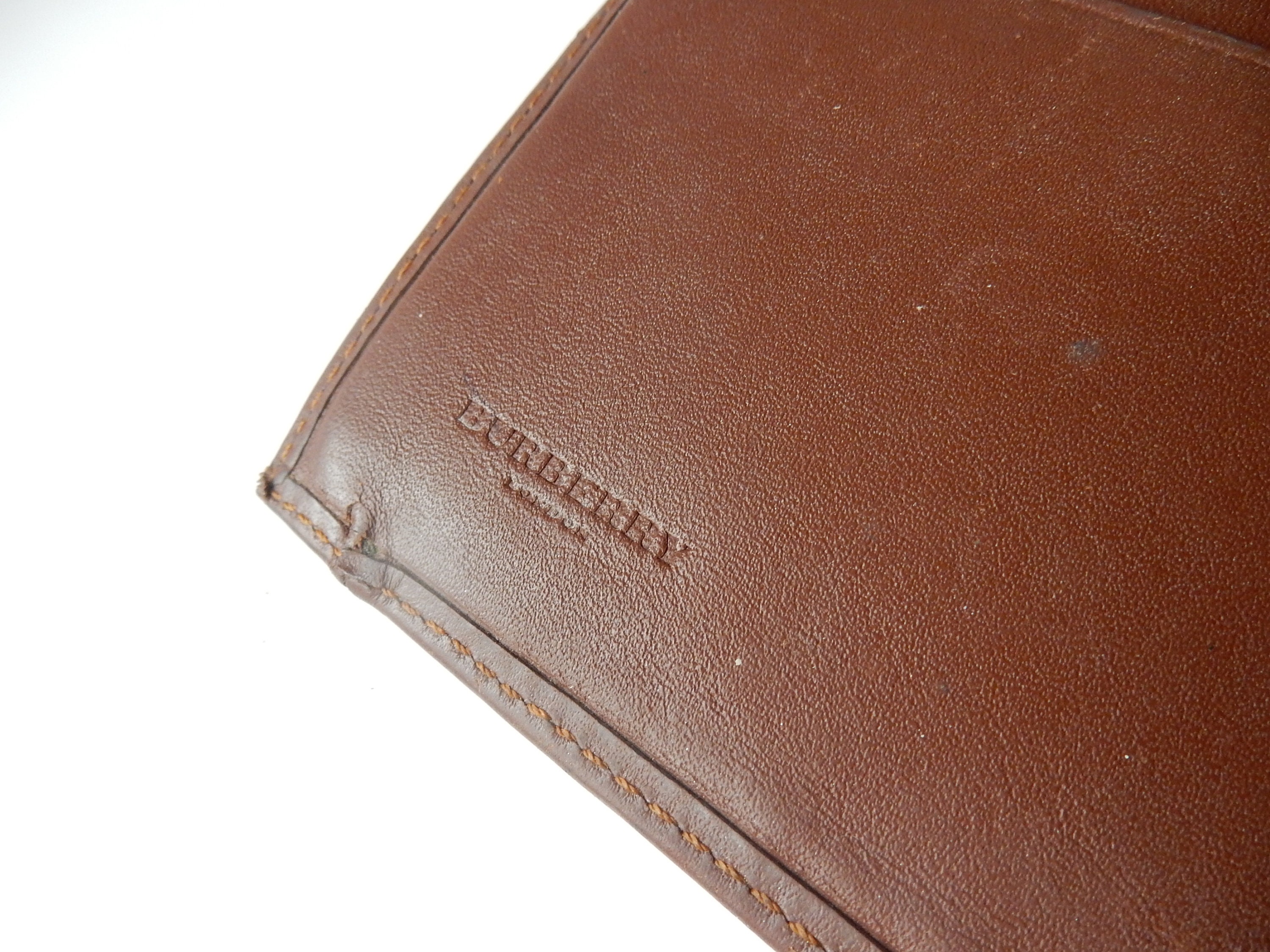 Genuine Vintage Leather Burberry Purse Wallet 