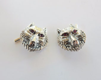 Sterling Silver Real Ruby Fox Cufflinks
