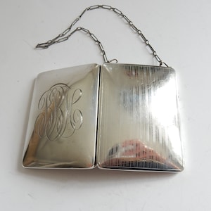Antique Solid Silver Chatelaine Sovereign Coin, Compact, Cigarette Purse WHS & Co