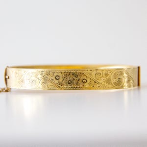 Antique 9ct Rolled Gold Hinged Bracelet Bangle