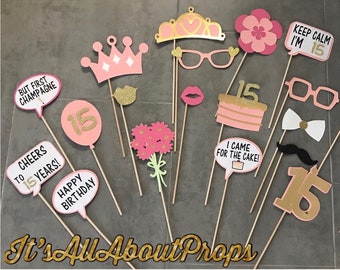 33 Funny Quinceañera Photo Booth Props Gold and Black ... 33 Funny Quinceañera Photo Booth Props Gold and Black ...