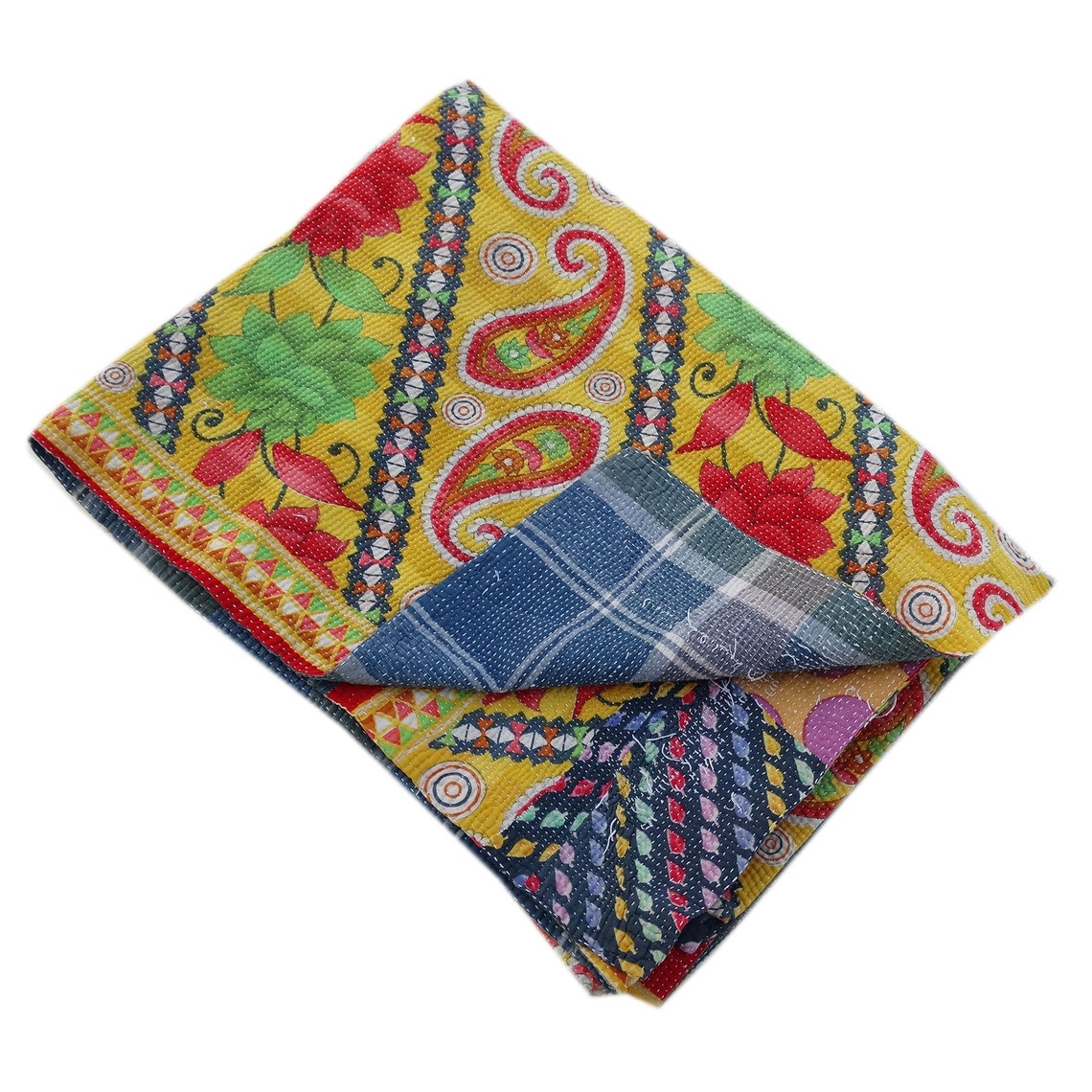 Indian Handmade Quilt Vintage Hand Stitched Throw Best Quality Etsy