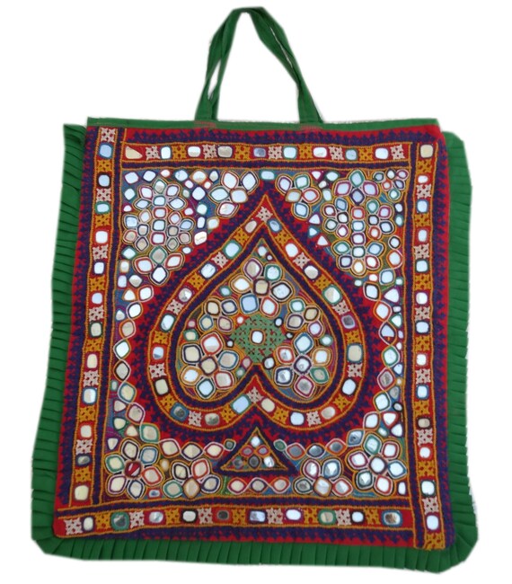 Handmade Kutchi Hand Bag Vintage Embroidered Tote