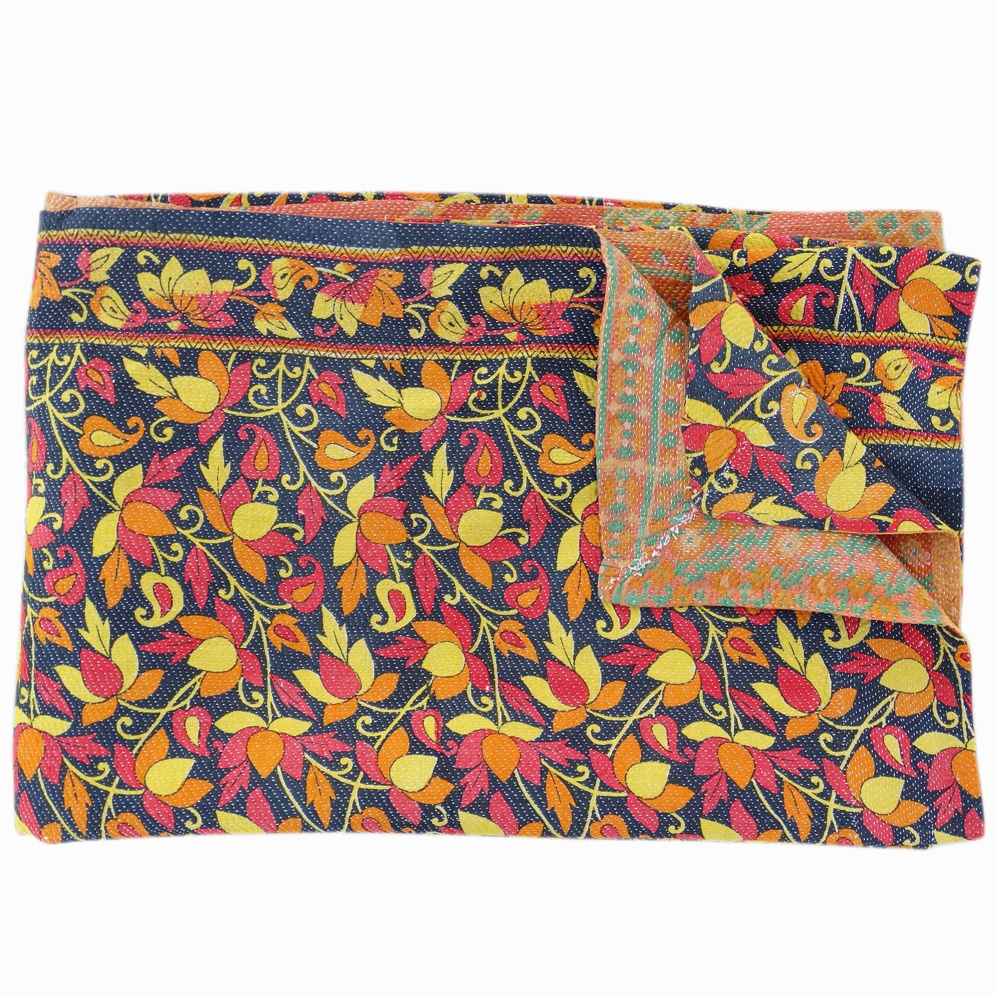 Quilts Blankets & Throws Best Quality Floral Kantha Throw Hand Stitched