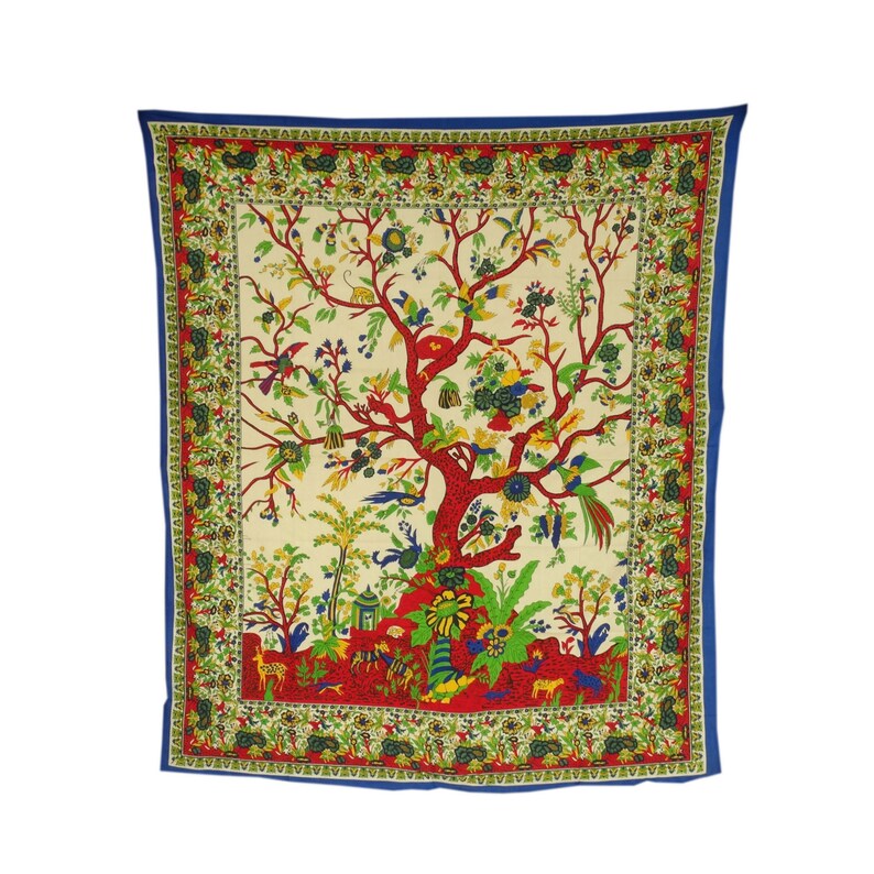 Tree Of Life Tapestries Indian Wall Hanging Dorm Tapestry Queen Size Bedspread