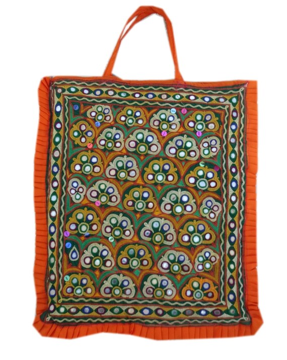 Hand Embroidered dawari bag Vintage Handmade Mirro