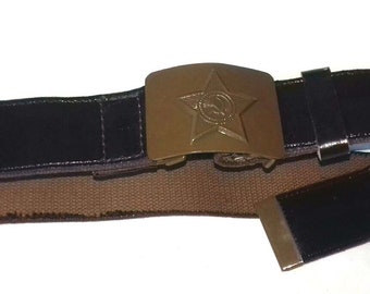 Hebilla de cinturón de uniforme del ejército soviético con fecha original marrón Nuevo (41,3"/105 cm)