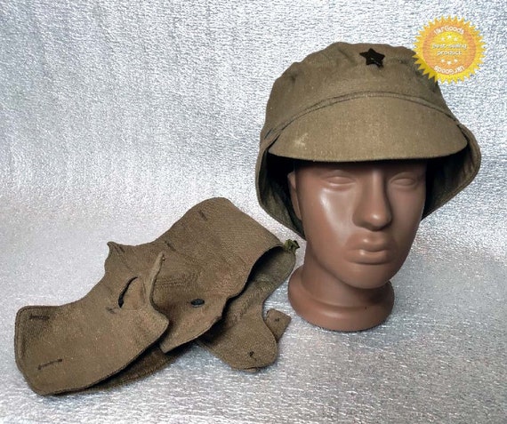 キャップ アフガンカ 本物 年代物 ソビエト ソ連軍 軍用 砂漠