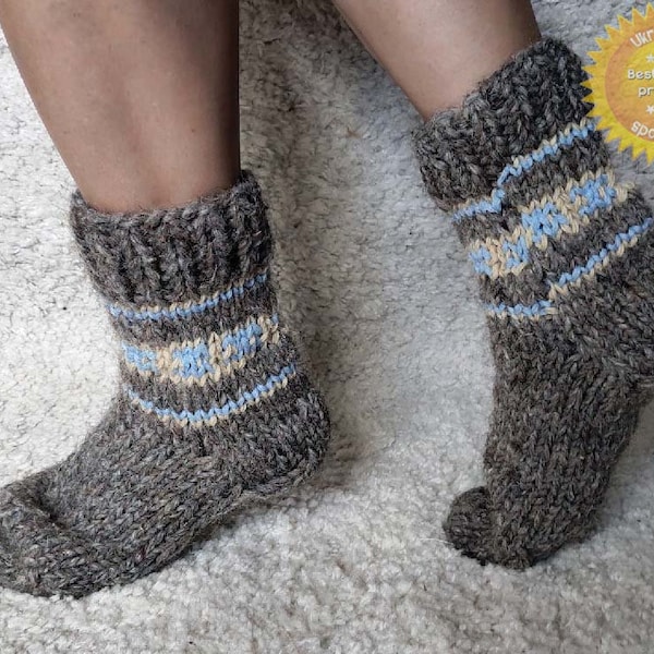 Einzigartige Schafwolle Socken 100% natürlich Warm Handgemacht Lässig Alle Größen Neu