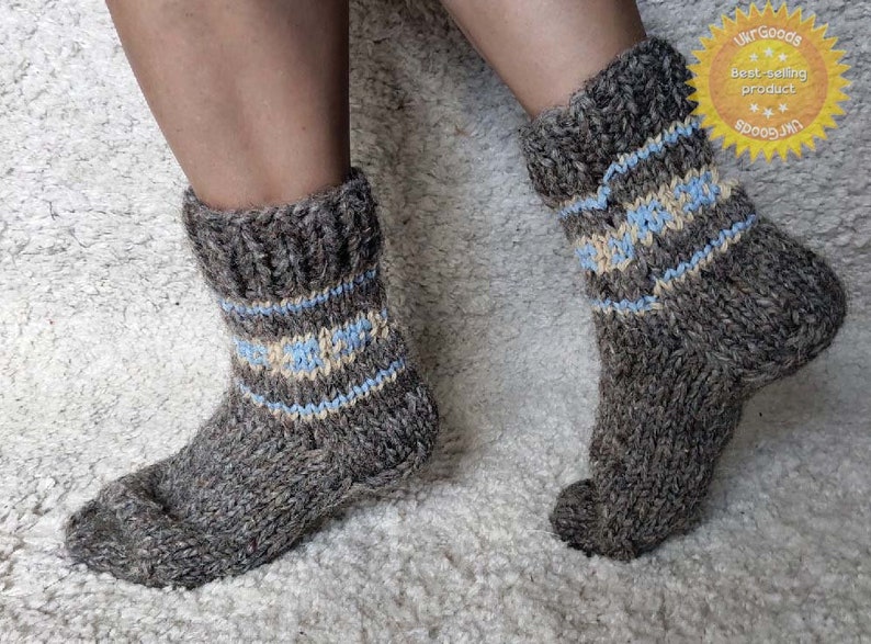 Unique Sheep's Wool Socks 100% Natural Warm Handmade Casual All Sizes New image 1