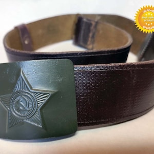 Hebilla de cinturón de uniforme marrón original del ejército soviético (41,3"/105 cm) usada