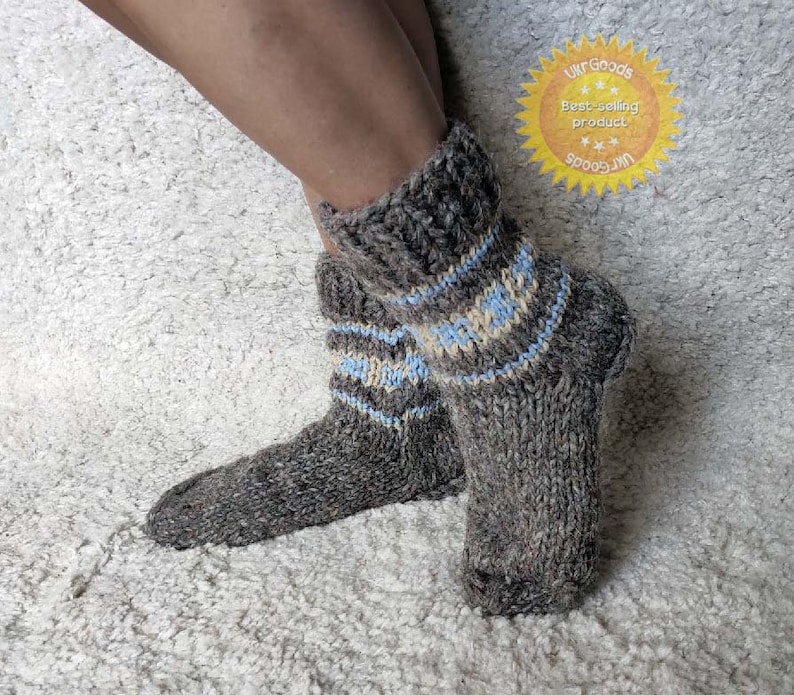 Unique Sheep's Wool Socks 100% Natural Warm Handmade Casual All Sizes New zdjęcie 4