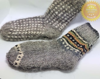 Calze di lana 100% naturali, calde, fatte a mano, casual, tutte le taglie, nuove. In offerta.