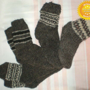 Unique Sheep's Wool Socks 100% Natural Warm Handmade Casual All Sizes New zdjęcie 5