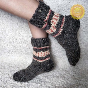 Einzigartige Schafwolle Socken 100% natürlich Warm Handgemacht Lässig Alle Größen Neu Bild 7
