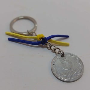 Ring keychain Ukrainian war Exclusive souvenir handmade trident russian warship #2