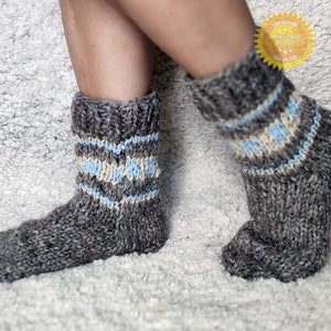Einzigartige Schafwolle Socken 100% natürlich Warm Handgemacht Lässig Alle Größen Neu Bild 6