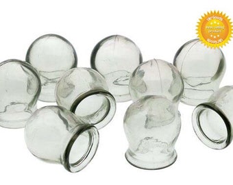 12 Stück Gesundheit Medizinische Massage Gläser Udssssr Sowjetunion Glas Feuer Schröpfen Tassen Jahrgang nicht verwendet