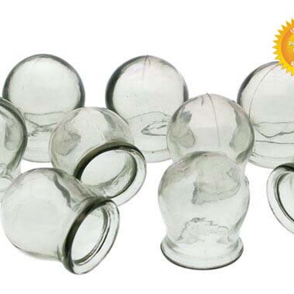 12 Stück Gesundheit Medizinische Massage Gläser Udssssr Sowjetunion Glas Feuer Schröpfen Tassen Jahrgang nicht verwendet