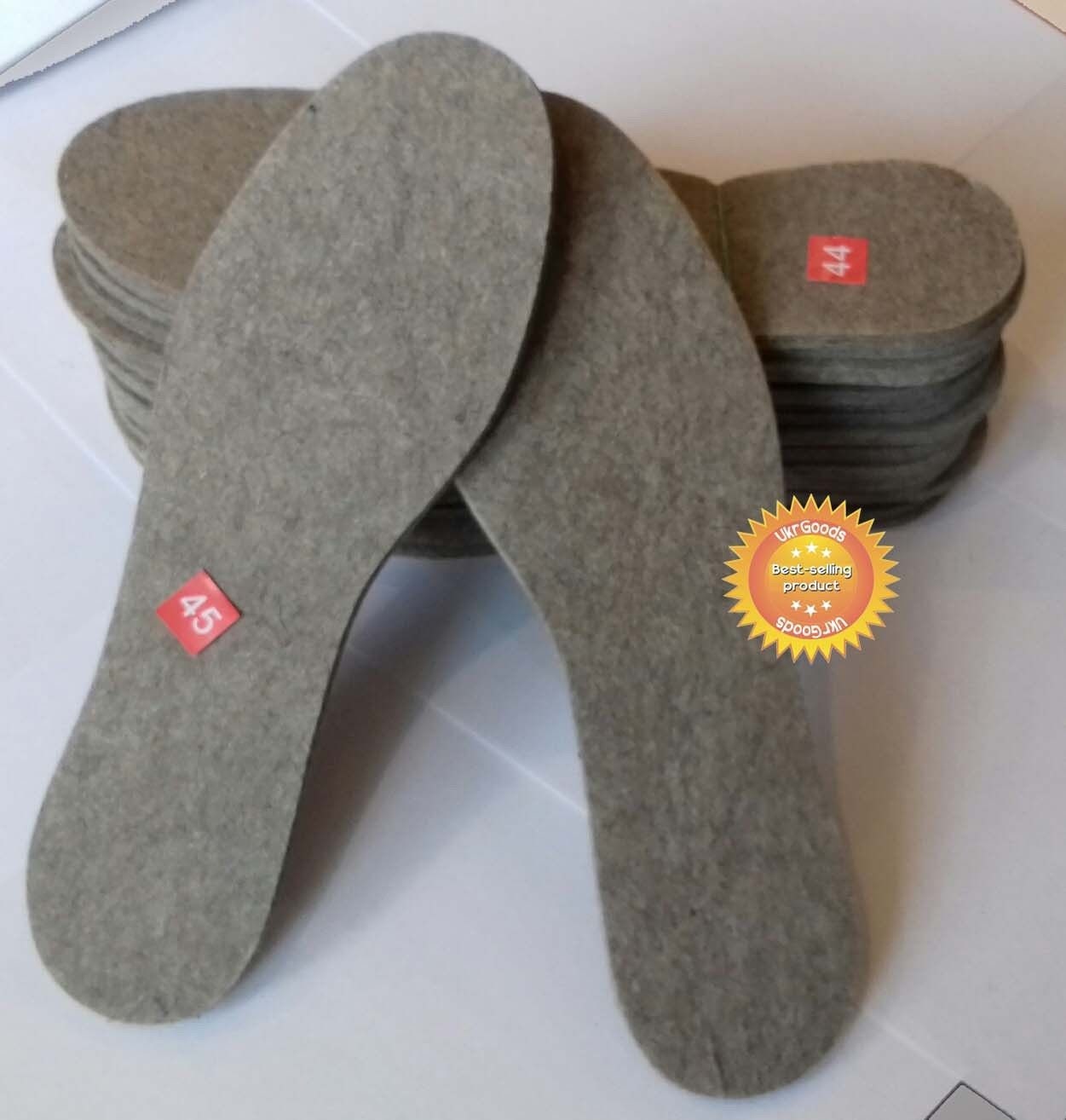 Natural Wool 100 Felt Insoles Shoes Women Men Any Sizes Etsy