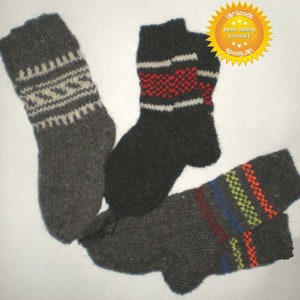 Unique Sheep's Wool Socks 100% Natural Warm Handmade Casual All Sizes New zdjęcie 9