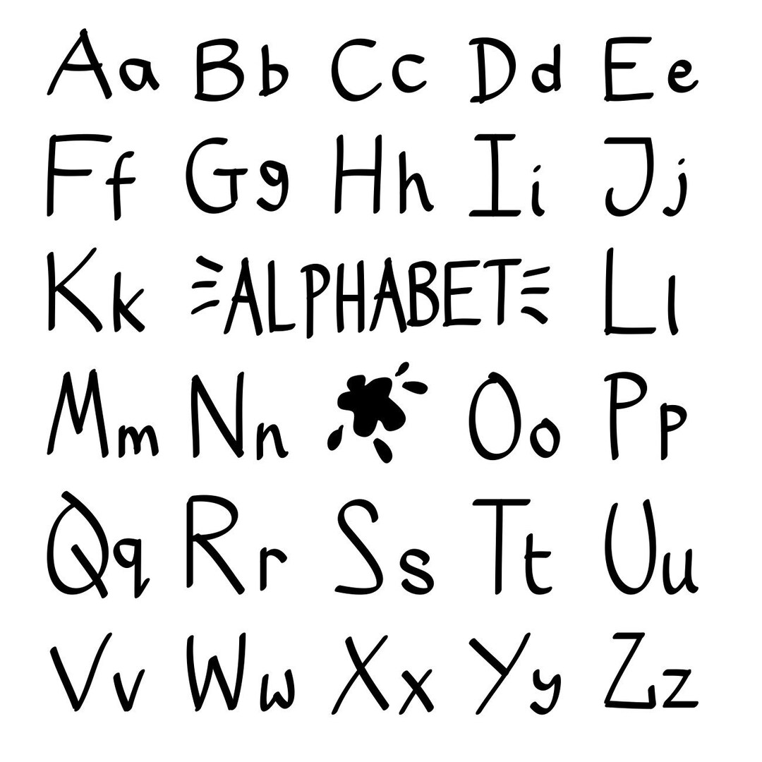 Alphabet Clip Art Hand Drawn Graphic Clipart in SVG Vector, PNG, PSD