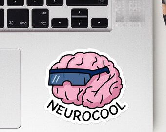 Neurocool Kiss Cut Sticker, Neuroscience, Brain Humour, Science Teacher, Biology Student, Funny Brains, Neurology