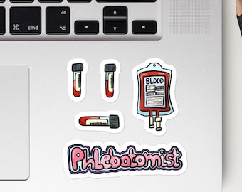 Phlebotomist Kiss Cut Sticker, Phlebotomy, Nurse Gifts