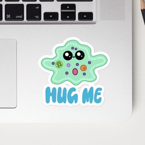 アメーバ ハグ キス カット ステッカー、面白い科学ギフト、微生物学の学生、生物学オタク、卒業ギフト