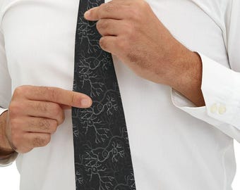 Gray Matter Necktie, Neuroscience Gift, Graduation Gifts, Psychology Necktie, Neuron Tie, Back To College, Unique Neckties, Science Teacher