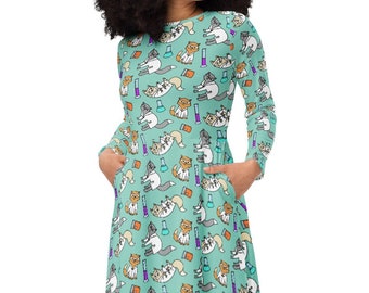 Lab Cats Midi Dress: Science Teacher STEM Gift