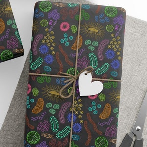 Microbes Wrapping Paper, Microbiology, Bacteriology, Graduation gift, Science Teacher, Nerdy Gifts, Cute Gift Wrap, Laboratory, Lab Life,