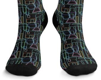 Chemistry Lab Lines Socks, Chemist Gifts, Graduation Gift, Teacher Appreciation, Research Assistant, Science Socks, Biochemistry