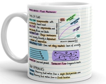 Fluid Mechanics Physics Notes Mug, STEM Gift