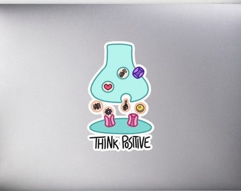 Pegatina troquelada "Synapse Think Positive", regalo de neurología