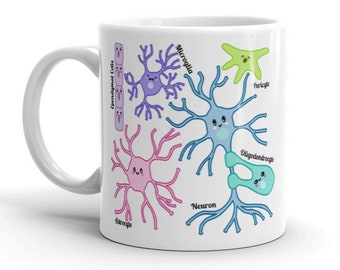 Kawaii Brain Cells Mug: Neuroscience Gift